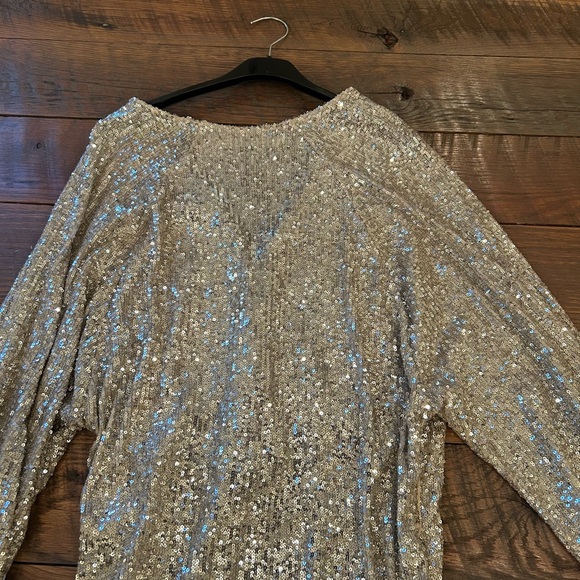 Gold Sequin Dress with Light Gold Belt - Picture 8 of 8